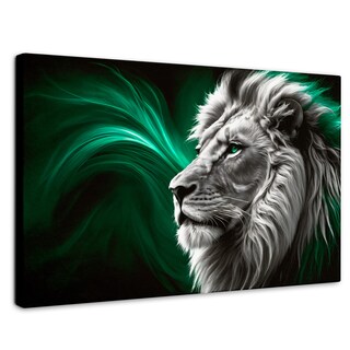 Foto 1 | Cuadro Blanco Y Negro Canvas León Radiante 90x60