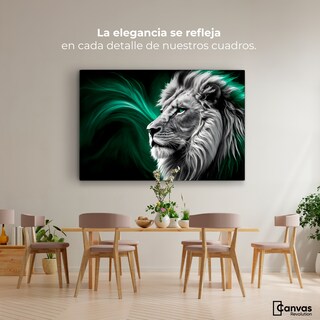 Foto 2 | Cuadro Blanco Y Negro Canvas León Radiante 90x60