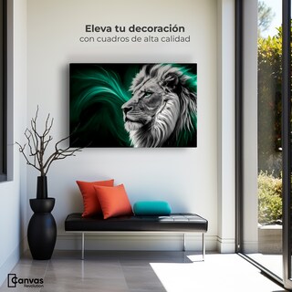 Foto 3 | Cuadro Blanco Y Negro Canvas León Radiante 90x60