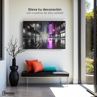 Foto 3 | Cuadro Blanco Y Negro Canvas Rosa Nocturno 90x60