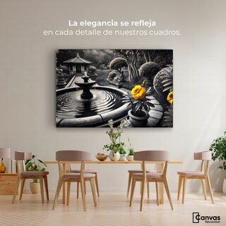 Foto 2 | Cuadro Blanco Y Negro Canvas Florecer Y Fluir 90x60