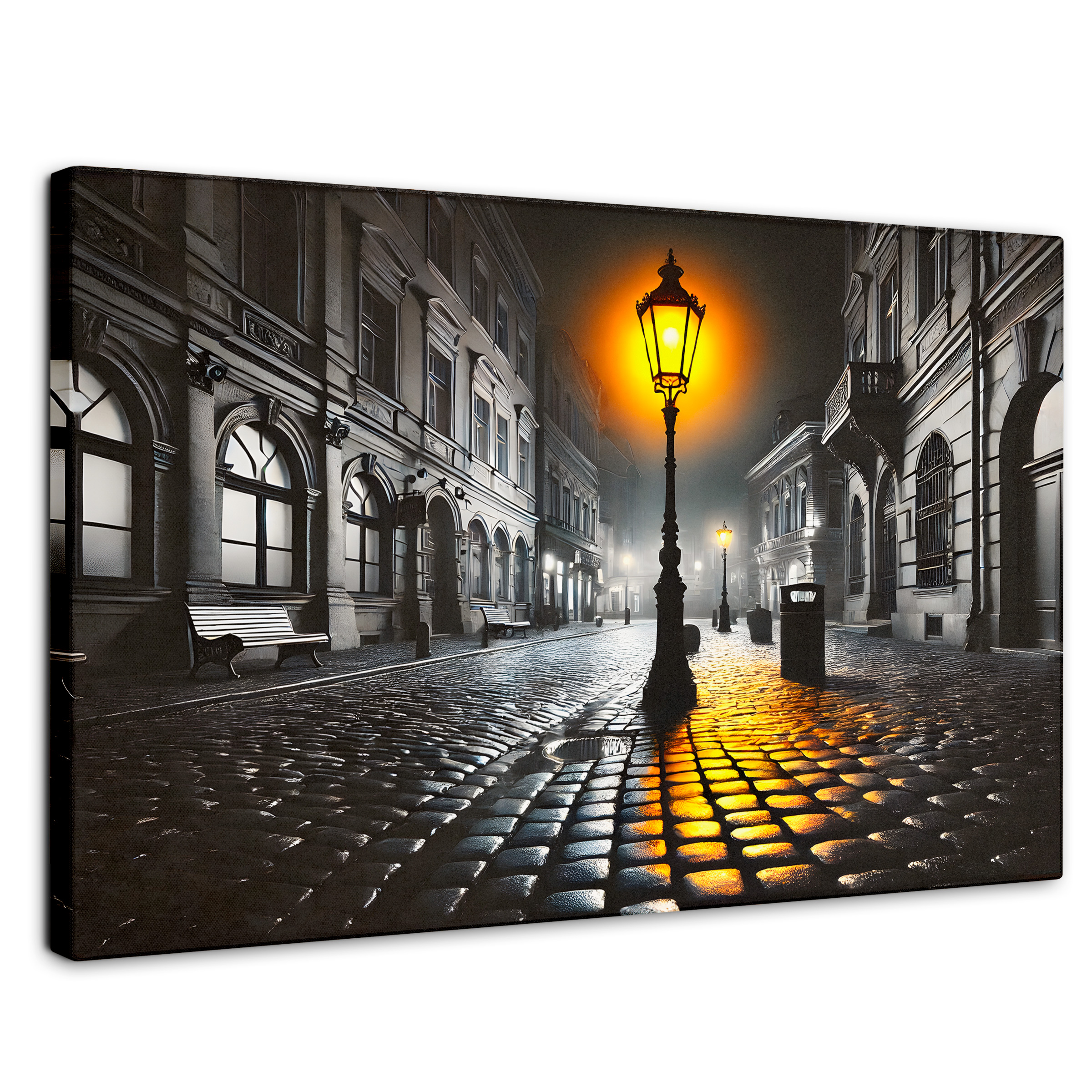 Cuadro Blanco Y Negro Canvas Luz En El Pasado 90x60