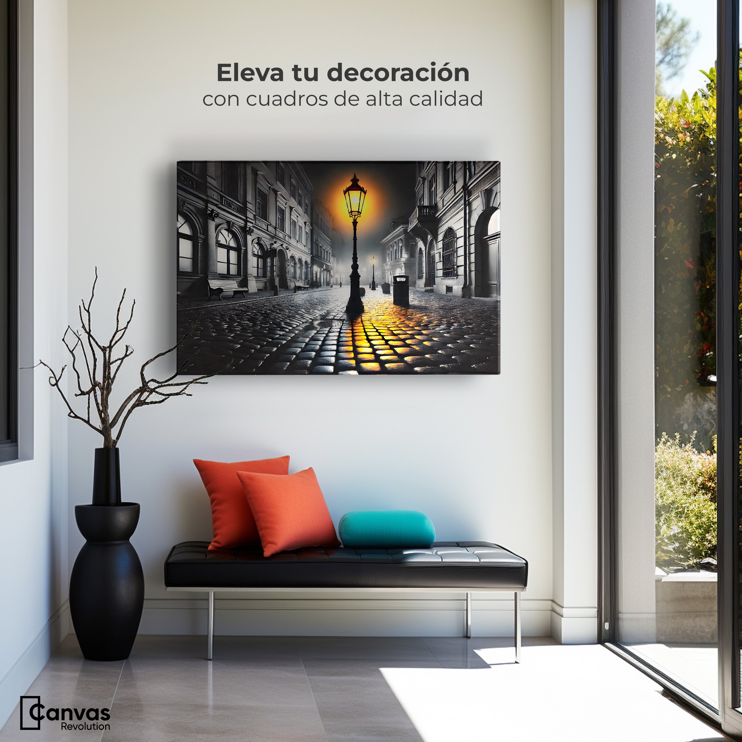 Foto 4 pulgar | Cuadro Blanco Y Negro Canvas Luz En El Pasado 90x60