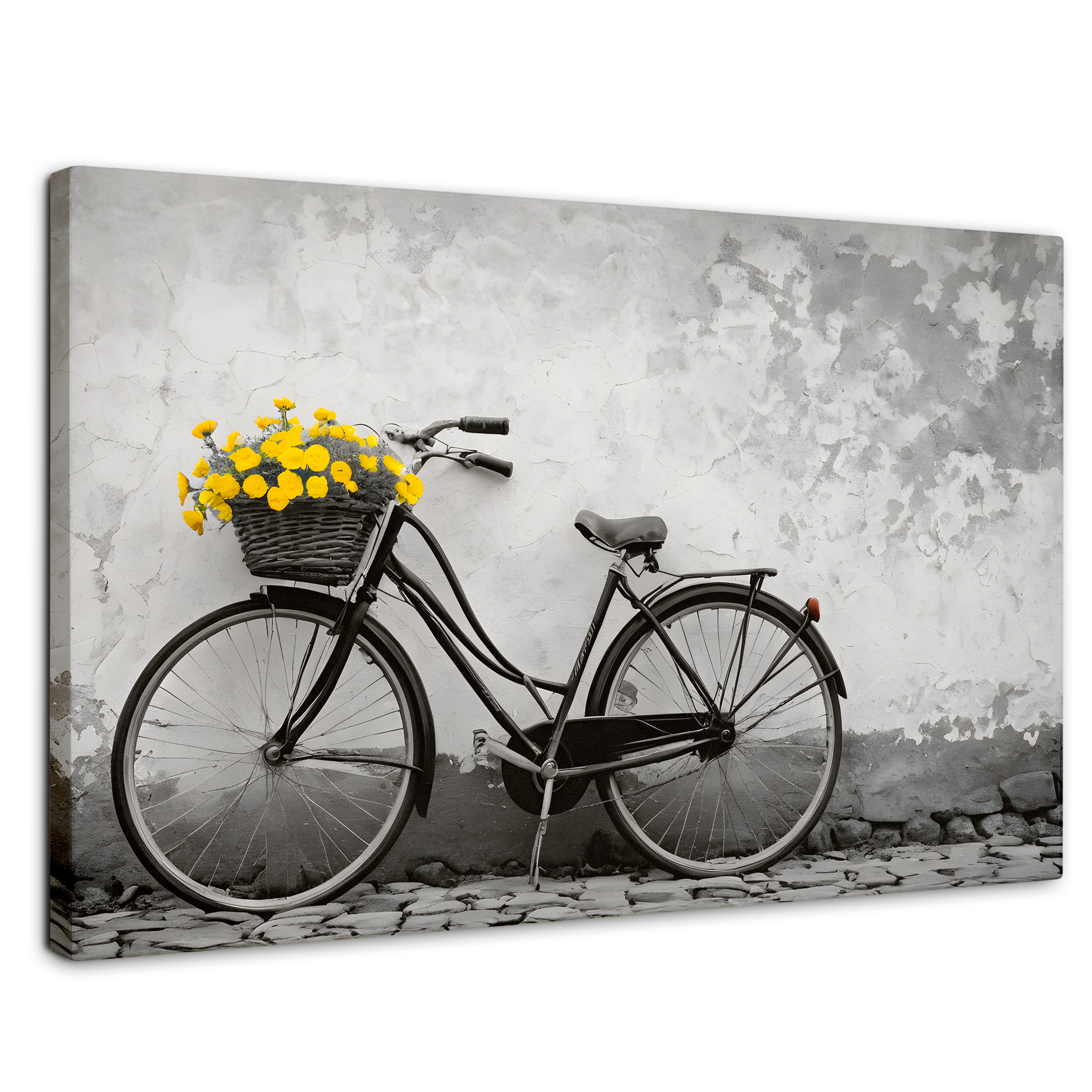 Cuadro Blanco Y Negro Canvas Florece El Camino 90x60