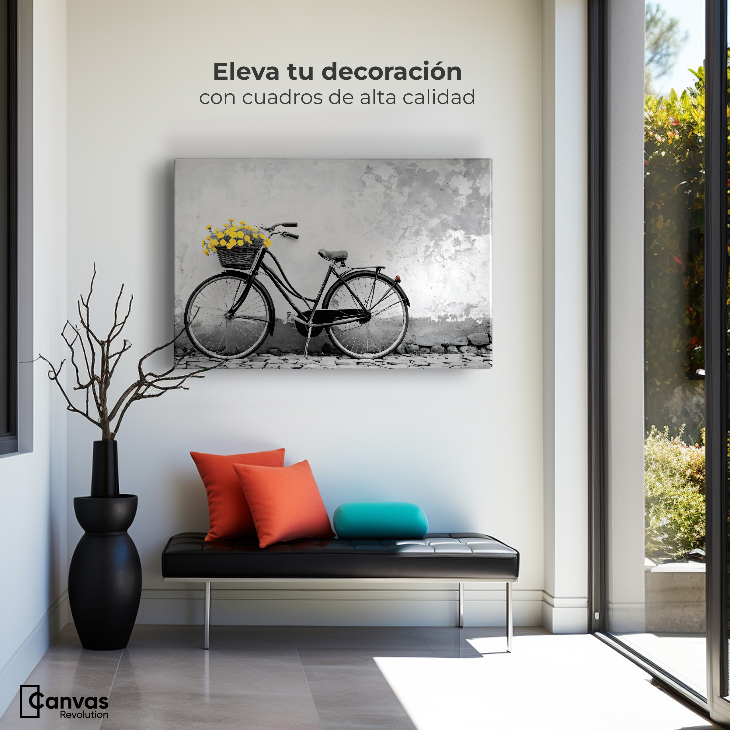 Foto 4 pulgar | Cuadro Blanco Y Negro Canvas Florece El Camino 90x60