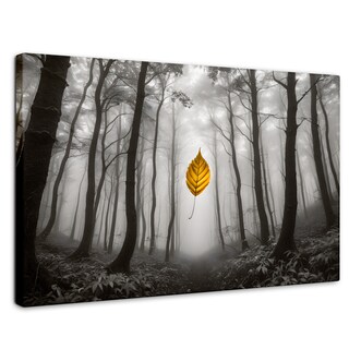 Foto 1 | Cuadro Blanco Y Negro Canvas Hoja En Silencio 90x60