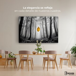 Foto 2 | Cuadro Blanco Y Negro Canvas Hoja En Silencio 90x60