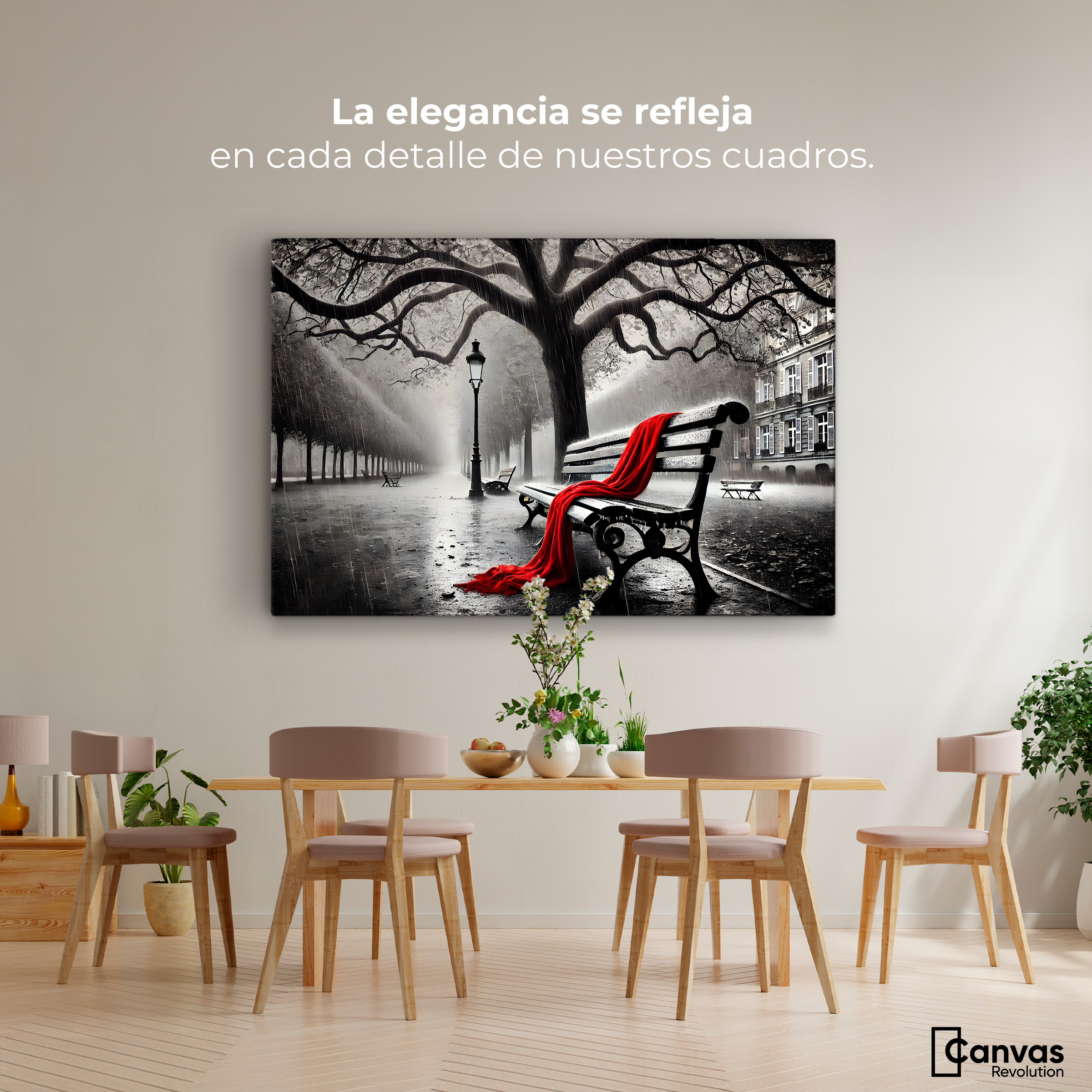 Foto 3 pulgar | Cuadro Blanco Y Negro Canvas Banca De Pasión 90x60