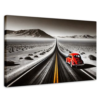 Foto 1 | Cuadro Blanco Y Negro Canvas Aventura Roja 90x60