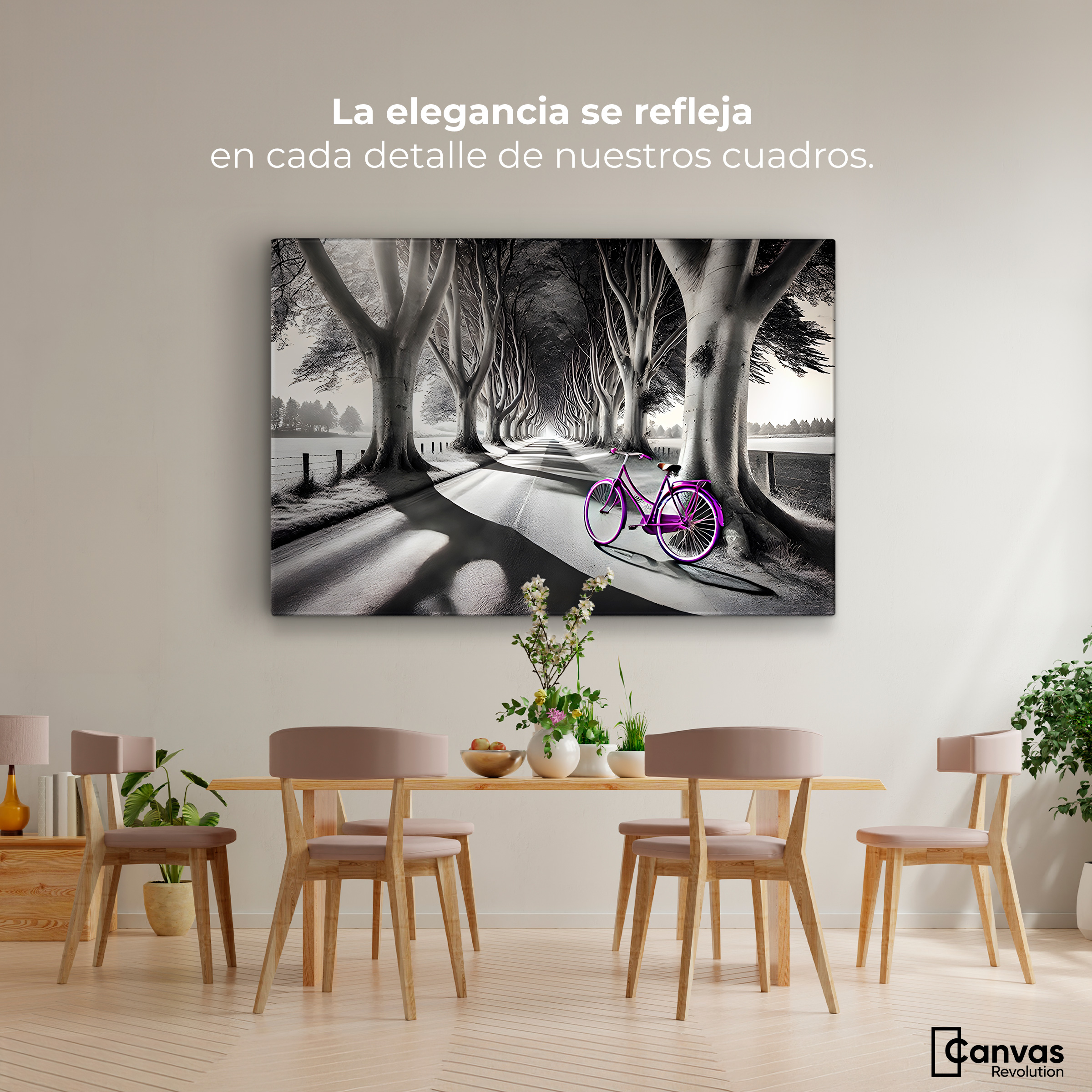Foto 3 pulgar | Cuadro Blanco Y Negro Canvas Morado Natural 90x60