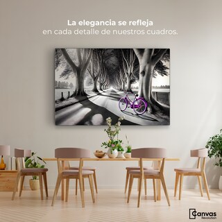 Foto 2 | Cuadro Blanco Y Negro Canvas Morado Natural 90x60