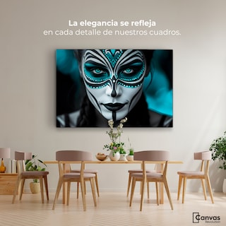 Foto 2 | Cuadro Blanco Y Negro Canvas Aqua En El Rostro 90x60