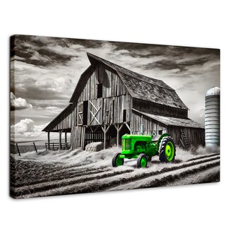 Foto 1 | Cuadro Blanco Y Negro Canvas Verde En La Granja 90x60