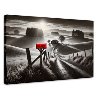 Foto 1 | Cuadro Blanco Y Negro Canvas Buzón En La Pradera 90x60