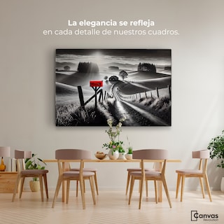 Foto 2 | Cuadro Blanco Y Negro Canvas Buzón En La Pradera 90x60