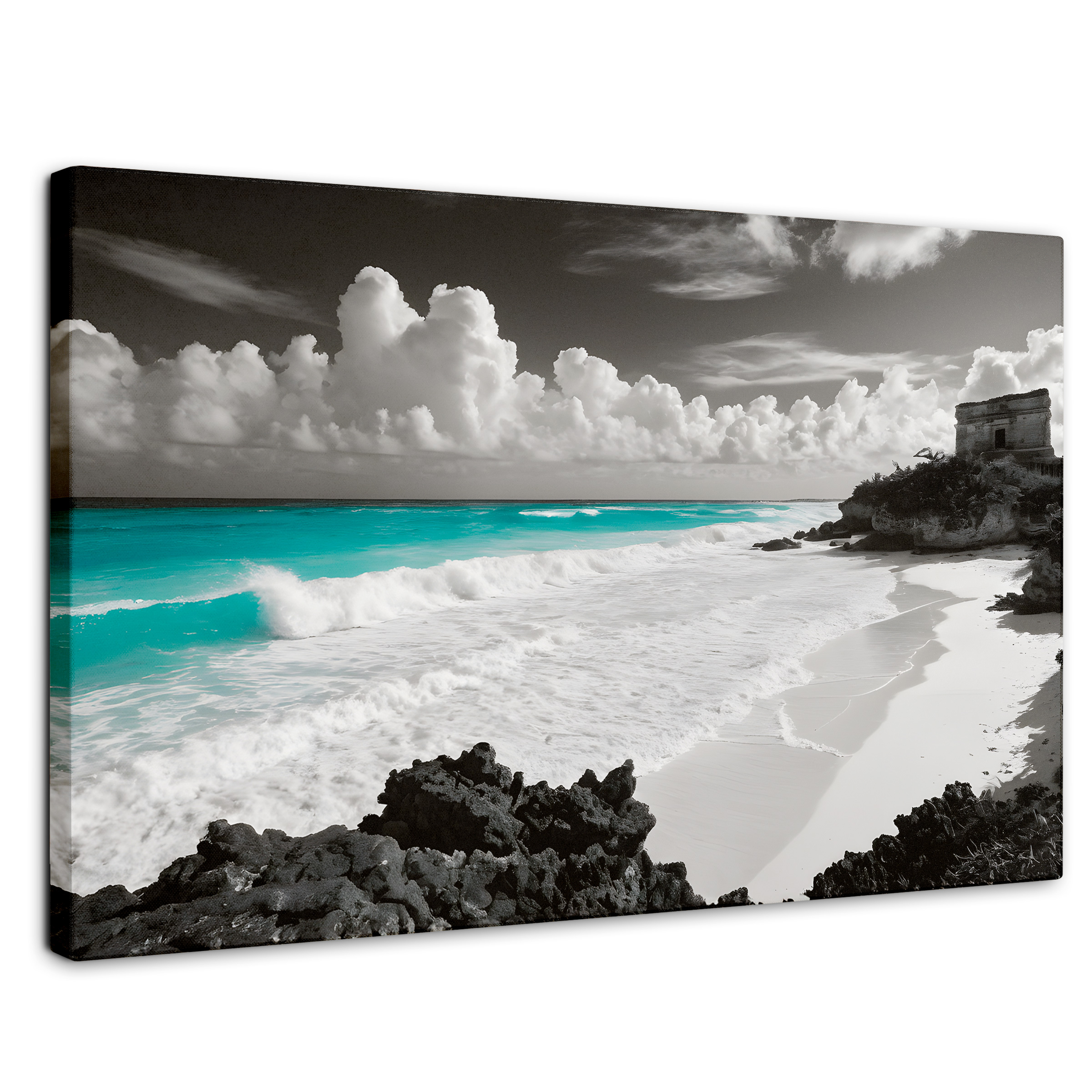 Cuadro Blanco Y Negro Canvas Mar De Cristal 90x60