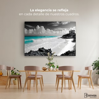 Foto 2 | Cuadro Blanco Y Negro Canvas Mar De Cristal 90x60