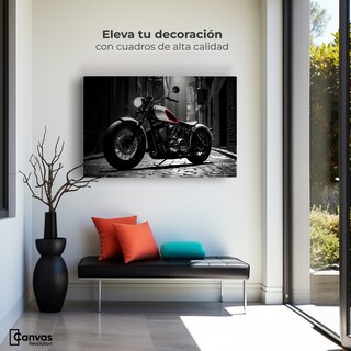 Foto 3 | Cuadro Blanco Y Negro Canvas Ruedas Clásicas 90x60