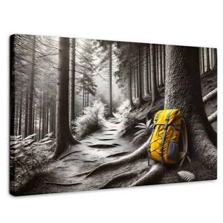 Foto 1 | Cuadro Blanco Y Negro Canvas Rastro Amarillo 90x60
