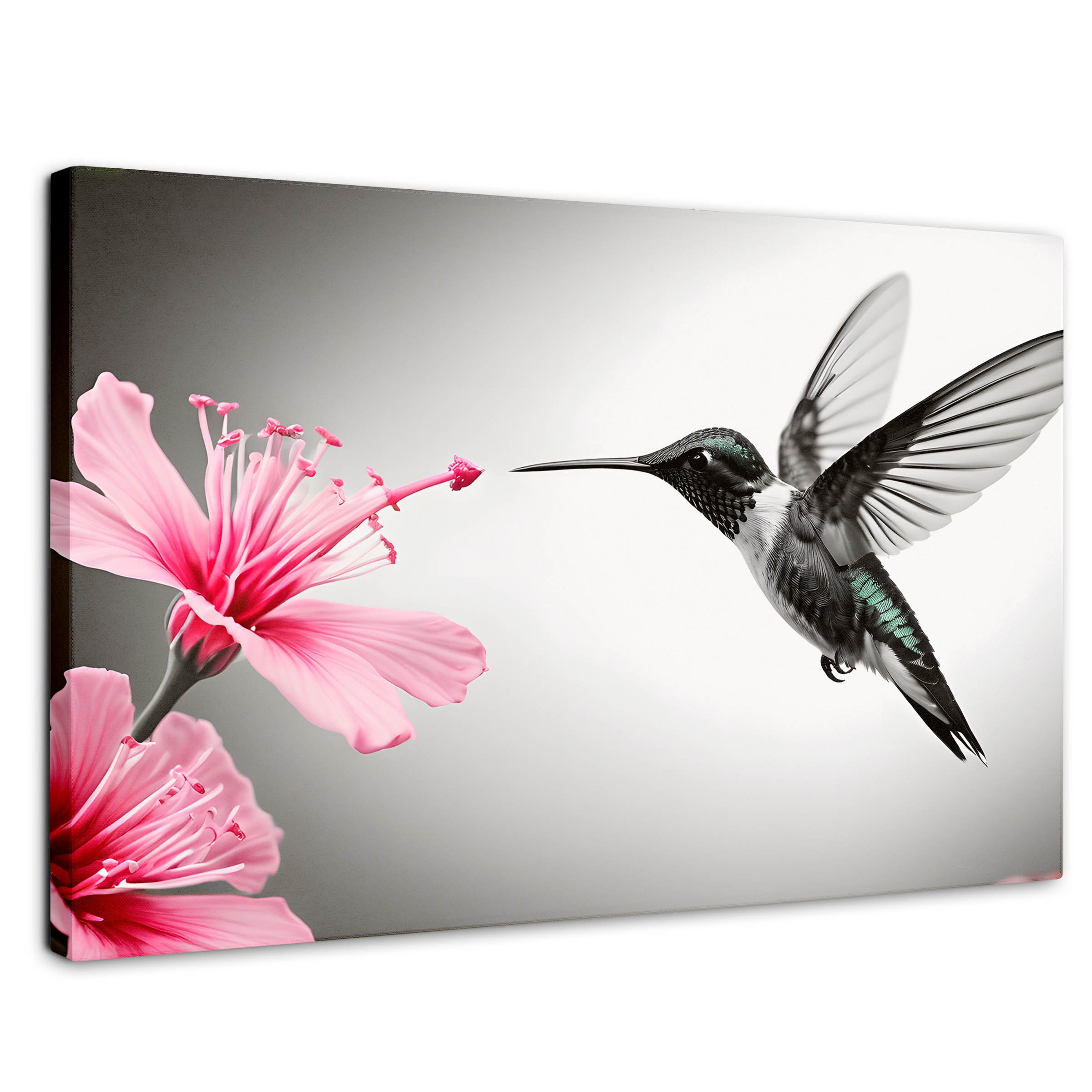 Cuadro Blanco Y Negro Canvas Amanecer Rosado 90x60