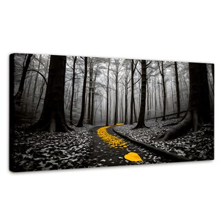 Foto 1 | Cuadro Blanco Y Negro Canvas Camino De Otoño 120x60