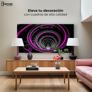 Foto 3 | Cuadro Blanco Y Negro Canvas Rosa En Ascenso 120x60