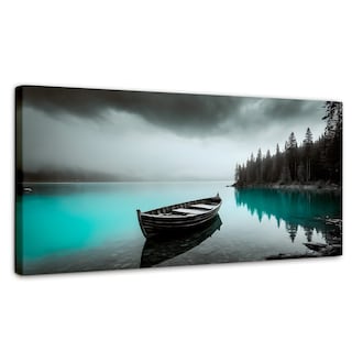 Foto 1 | Cuadro Blanco Y Negro Canvas Azul Profundo 120x60