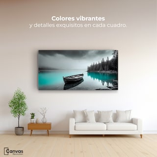 Foto 2 | Cuadro Blanco Y Negro Canvas Azul Profundo 120x60