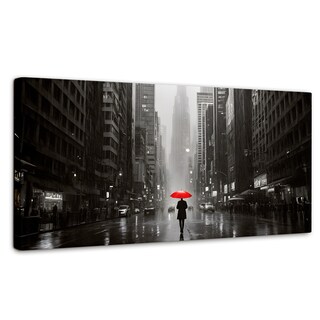 Foto 1 | Cuadro Blanco Y Negro Canvas Paraguas Rojo 120x60