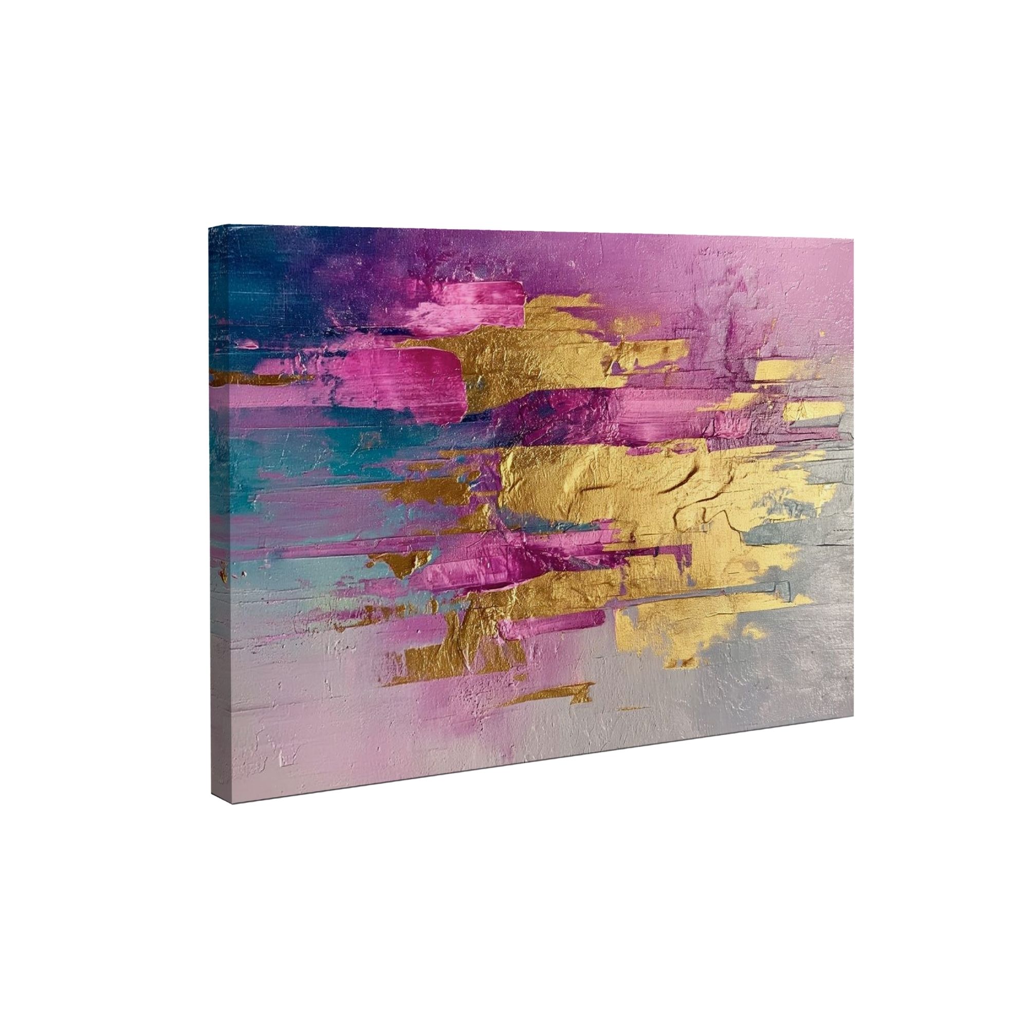 Foto 2 pulgar | Ilios Innova | Cuadro Decorativo Abstracto Rosa, Impreso En Tela 80x120cm, Impresión Digital De Alta Calidad