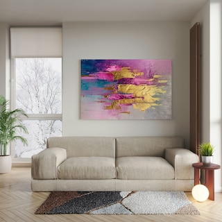 Foto 4 | Ilios Innova | Cuadro Decorativo Abstracto Rosa, Impreso En Tela 80x120cm, Impresión Digital De Alta Calidad