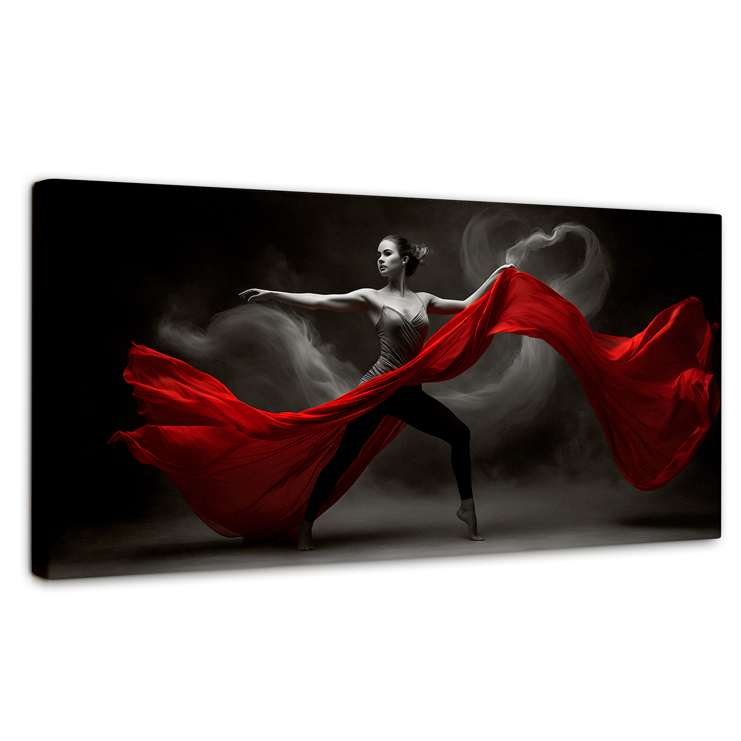 Foto 1 | Cuadro Blanco Y Negro Canvas Vuelo Escarlata 120x60