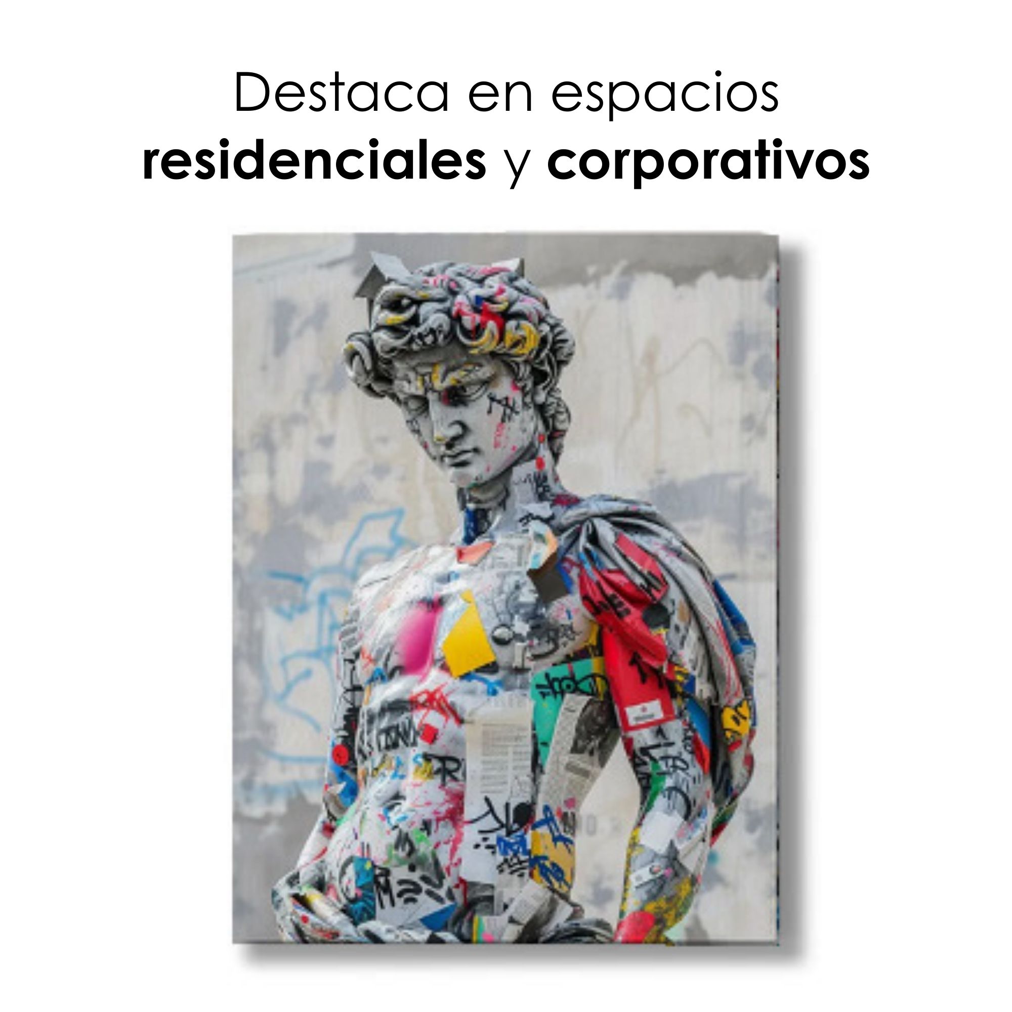 Foto 9 pulgar | Ilios Innova | Cuadro Decorativo Fotografía David Grafiti, Impreso En Tela 80x120cm, Impresión Digital De Alta Calidad