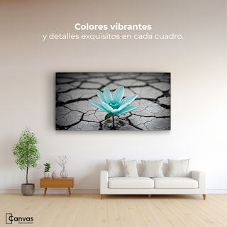 Foto 2 | Cuadro Blanco Y Negro Canvas Flor Sobre Piedra 120x60