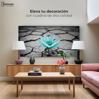 Foto 3 | Cuadro Blanco Y Negro Canvas Flor Sobre Piedra 120x60