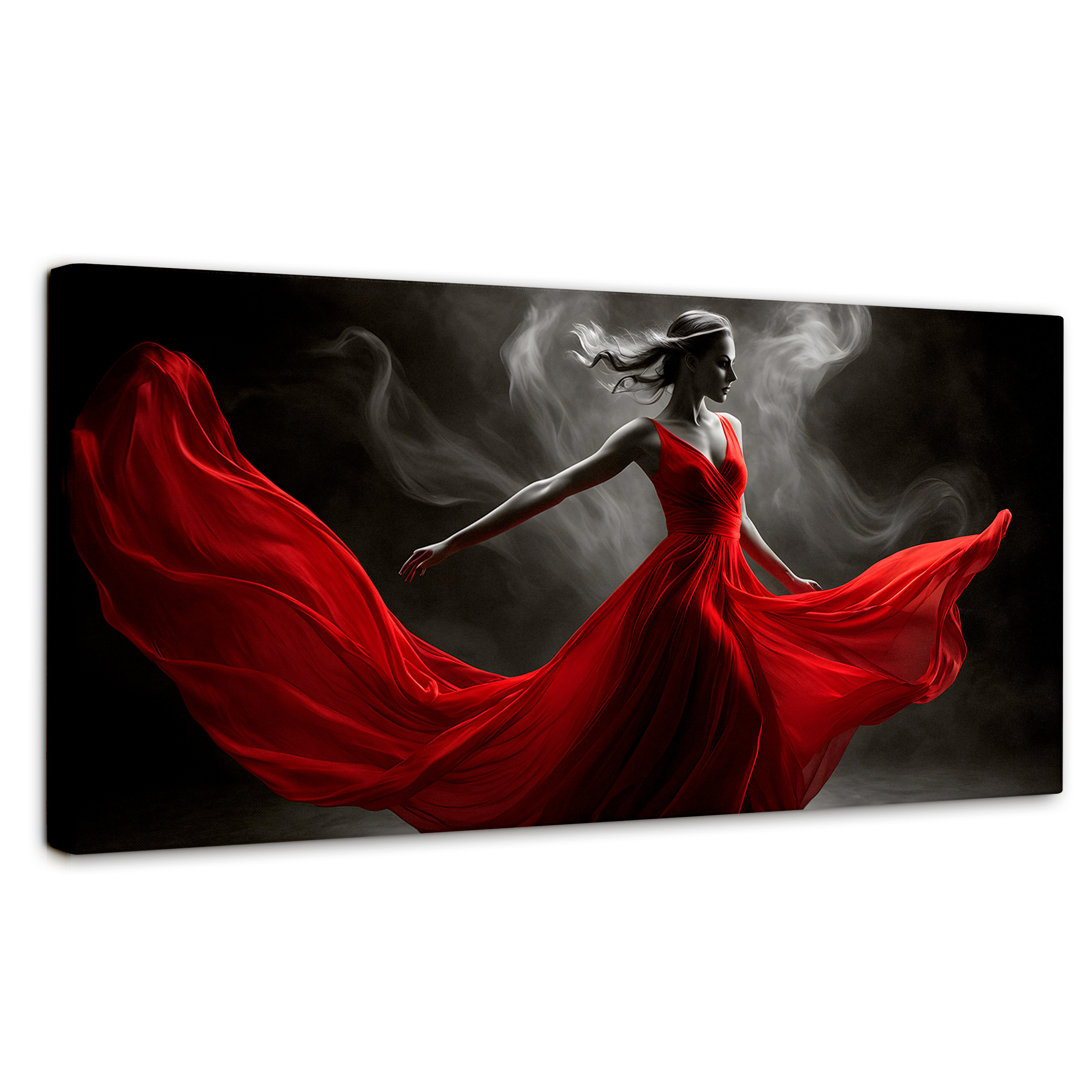 Foto 2 pulgar | Cuadro Blanco Y Negro Canvas Bailarina Ardiente 120x60