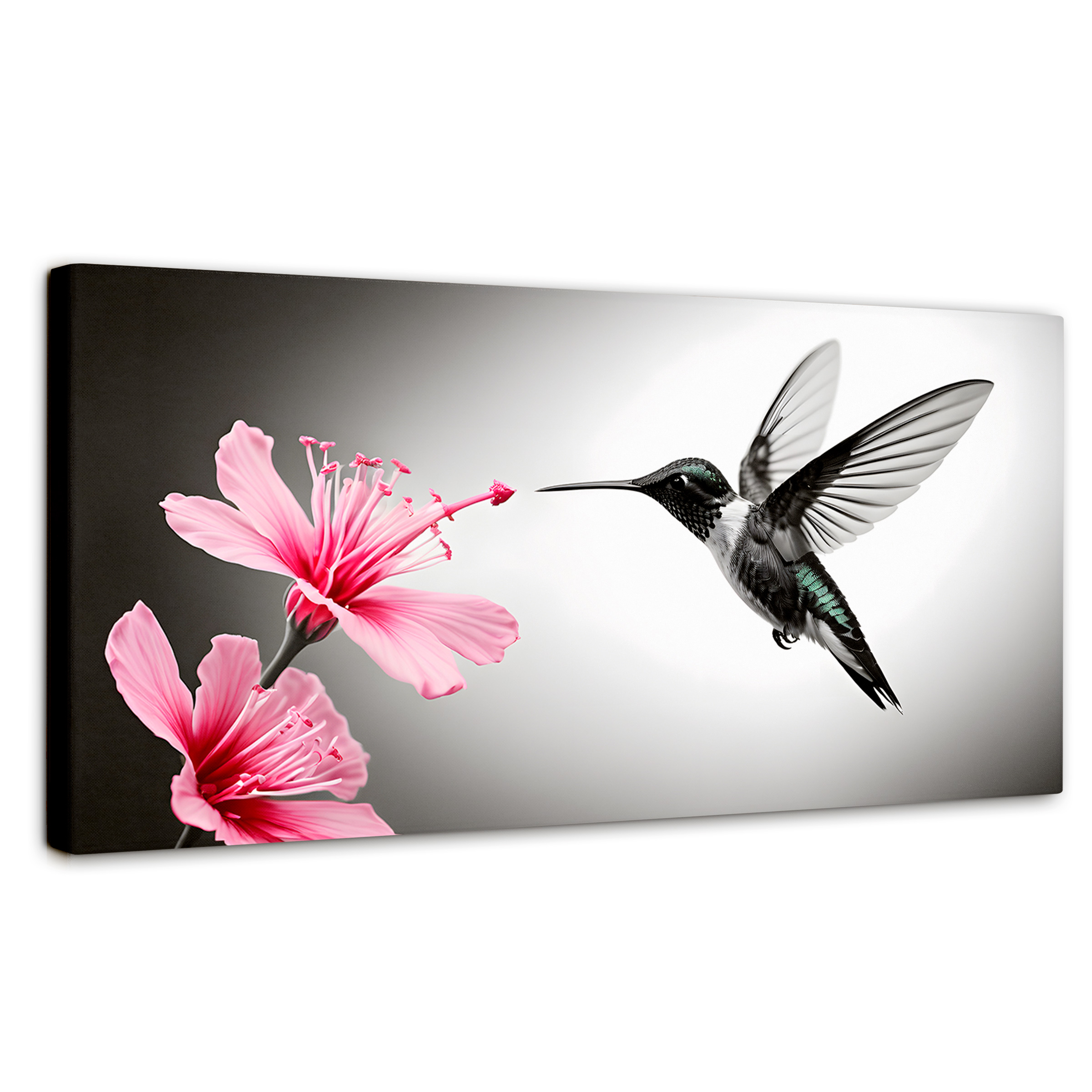 Foto 2 pulgar | Cuadro Blanco Y Negro Canvas Amanecer Rosado 120x60
