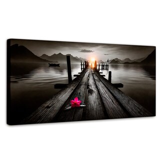 Foto 1 | Cuadro Blanco Y Negro Canvas Pétalos De Muelle 120x60