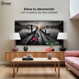 Foto 3 | Cuadro Blanco Y Negro Canvas Pétalos De Muelle 120x60