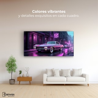 Foto 2 | Cuadro Blanco Y Negro Canvas Viaje De Neón 120x60