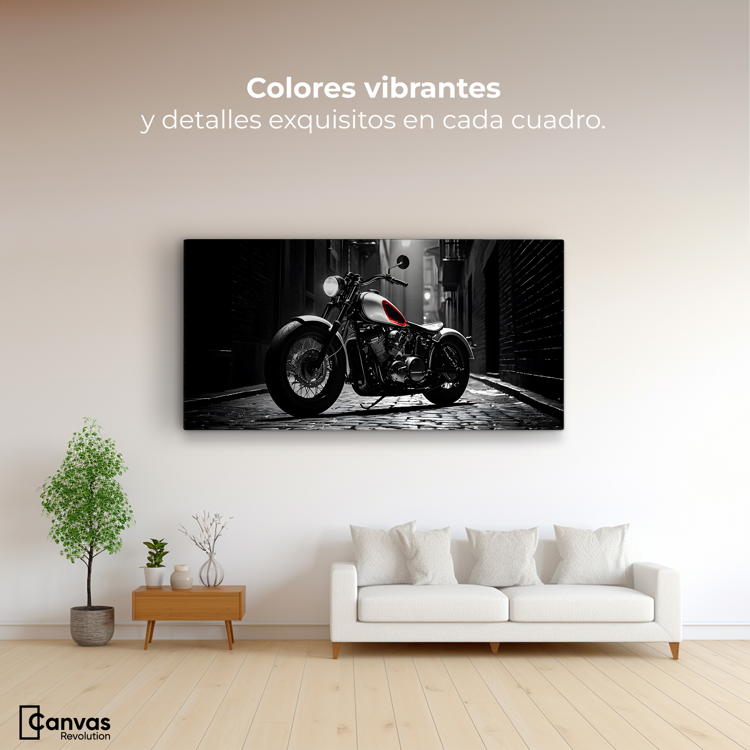 Foto 3 pulgar | Cuadro Blanco Y Negro Canvas Ruedas Clásicas 120x60