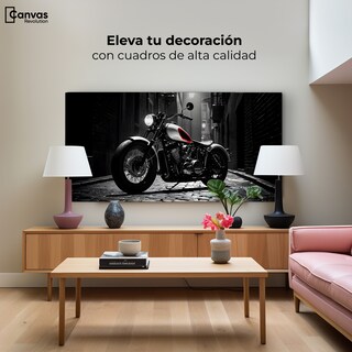 Foto 3 | Cuadro Blanco Y Negro Canvas Ruedas Clásicas 120x60