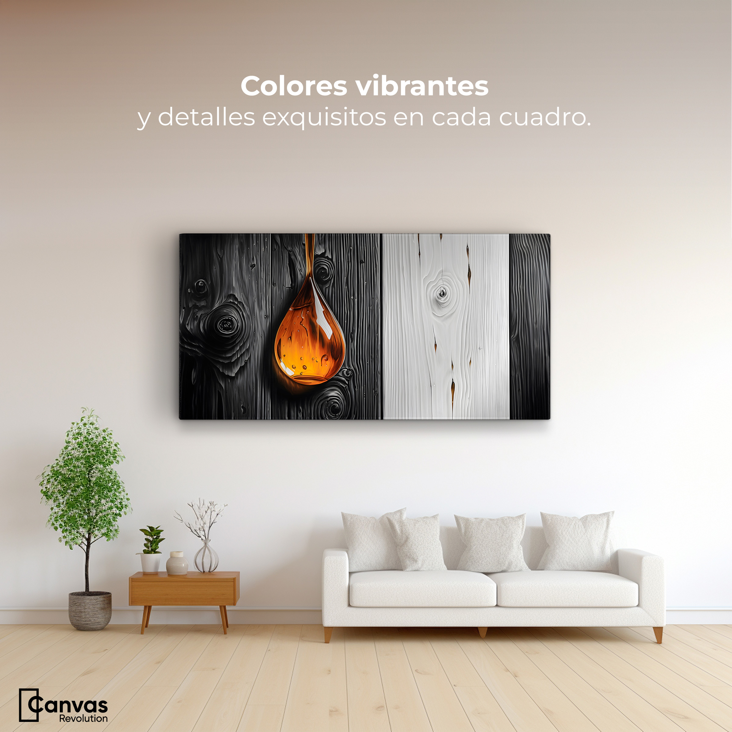 Foto 2 | Cuadro Blanco Y Negro Canvas Resina De Sol 120x60