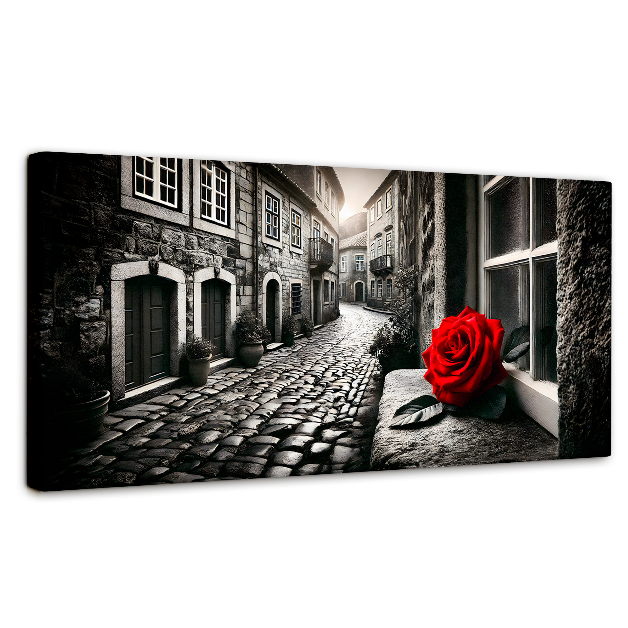 Foto 2 pulgar | Cuadro Blanco Y Negro Canvas Piedras Y Petalos 120x60