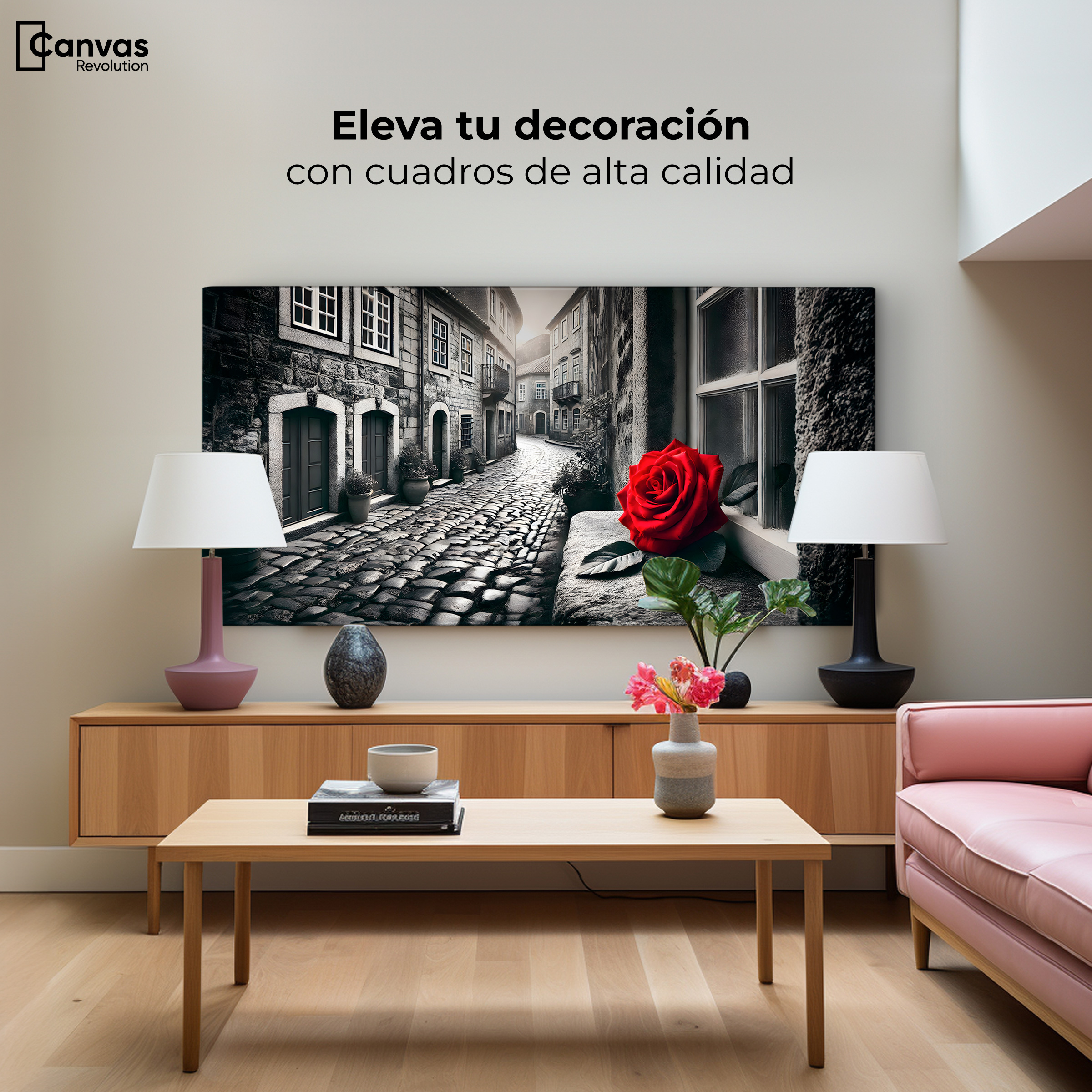 Foto 4 pulgar | Cuadro Blanco Y Negro Canvas Piedras Y Petalos 120x60