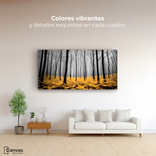 Foto 2 | Cuadro Blanco Y Negro Canvas Amarillo Natural 120x60