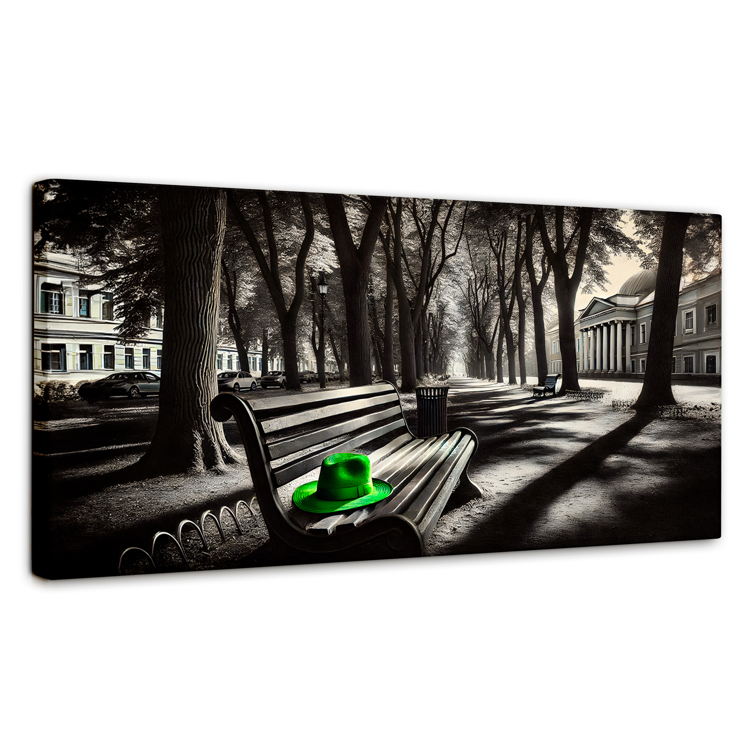 Foto 2 pulgar | Cuadro Blanco Y Negro Canvas Verde En Descanso 120x60