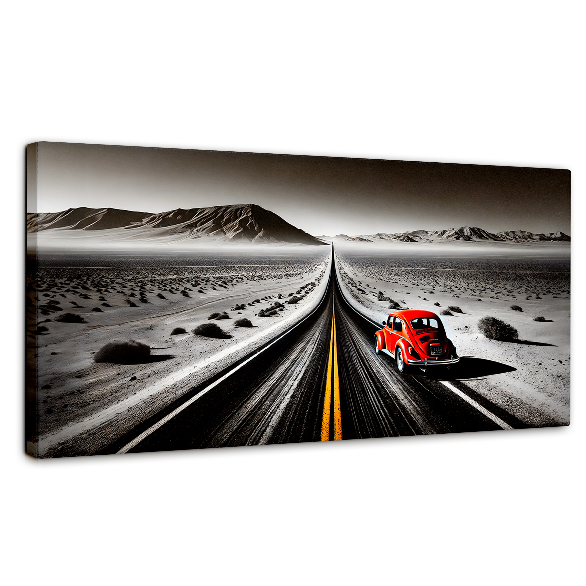 Foto 2 pulgar | Cuadro Blanco Y Negro Canvas Aventura Roja 120x60
