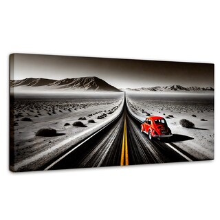 Foto 1 | Cuadro Blanco Y Negro Canvas Aventura Roja 120x60