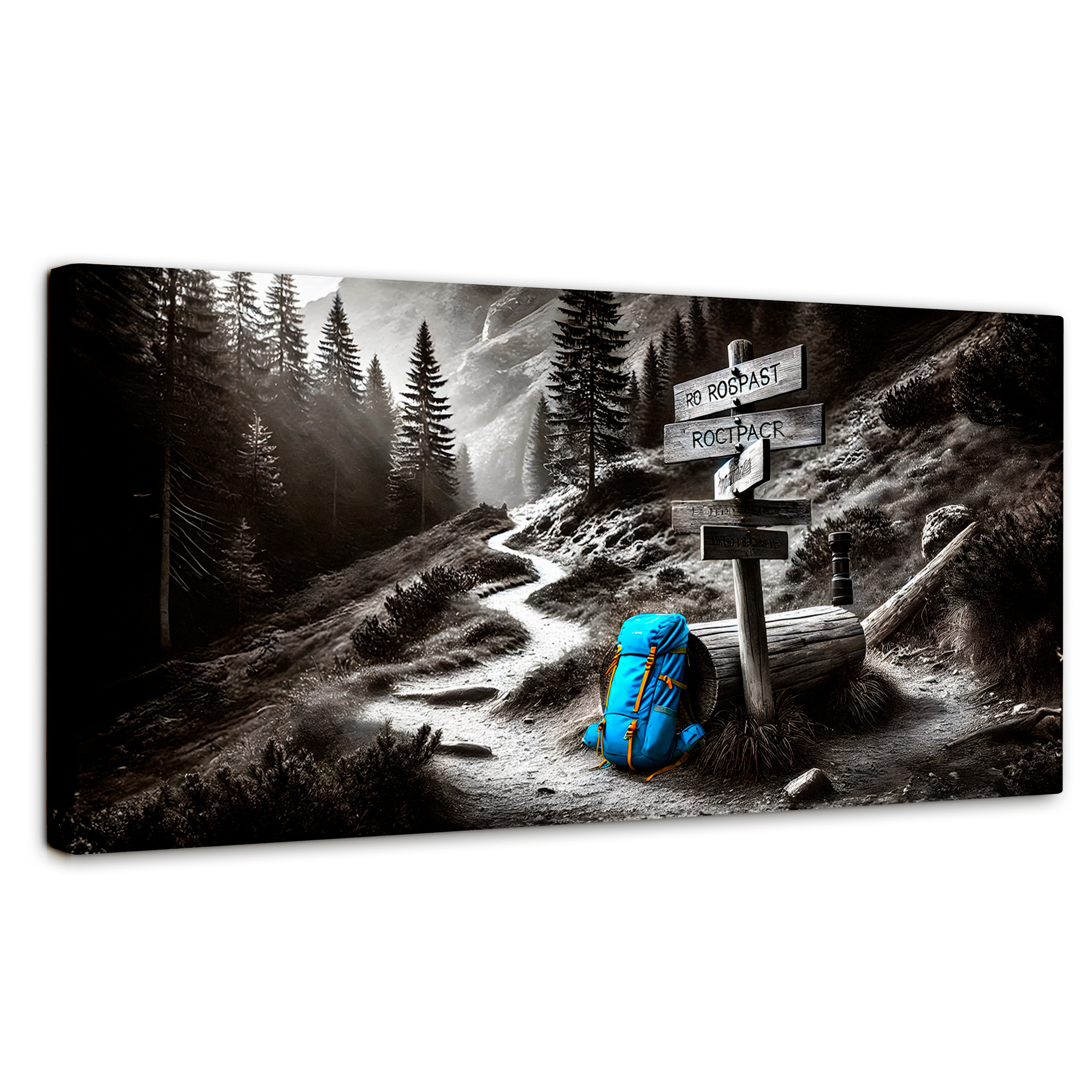 Foto 2 pulgar | Cuadro Blanco Y Negro Canvas Rumbo Al Bosque 120x60